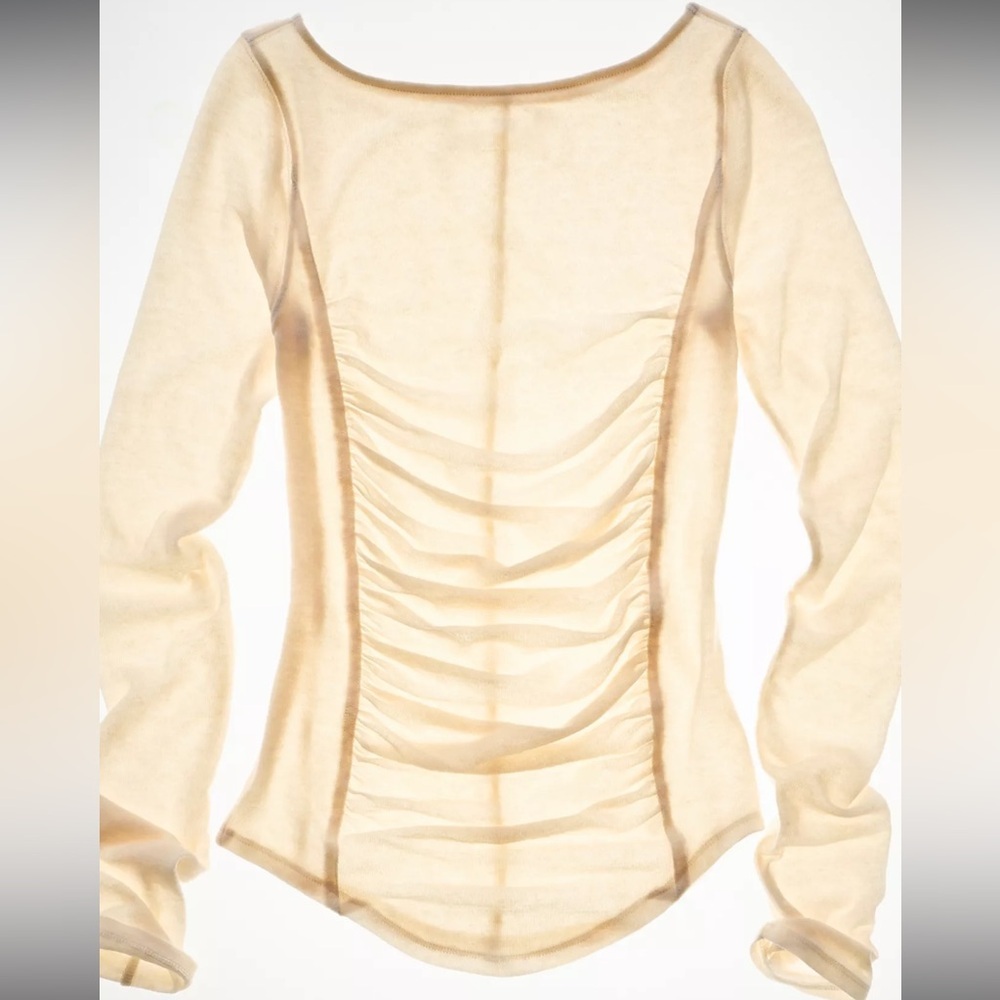 We The Free Peppermint Boat Neck Top in Oatmeal Cashmere, NWT, sizes M, L & XL - Picture 4 of 5